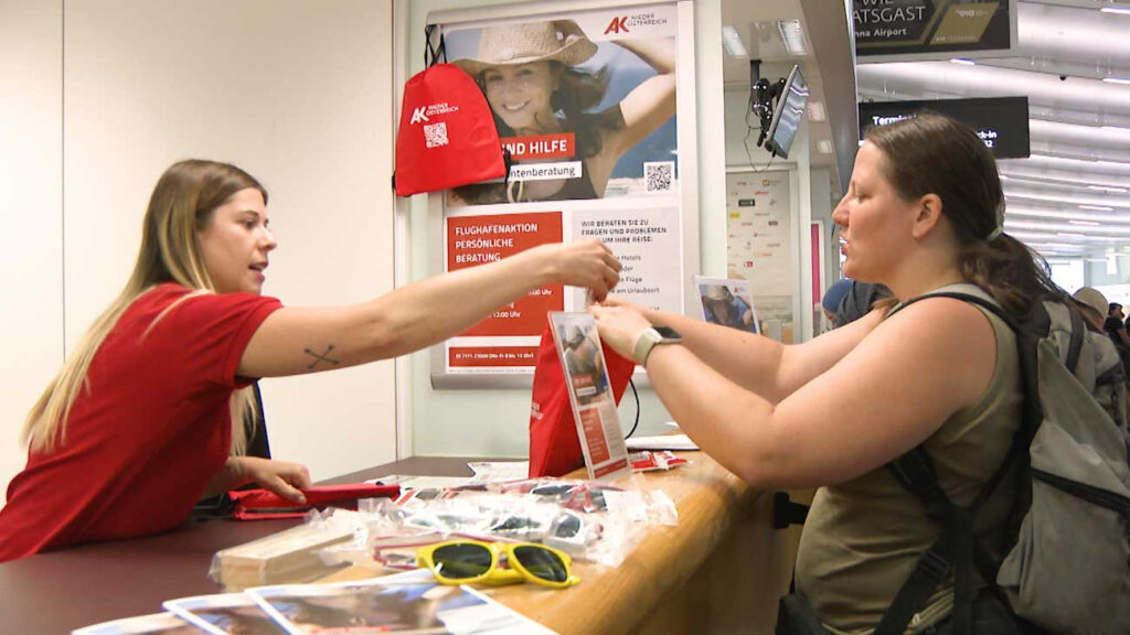 Arbeiterkammer NÖ Infostand Flughafen Wien